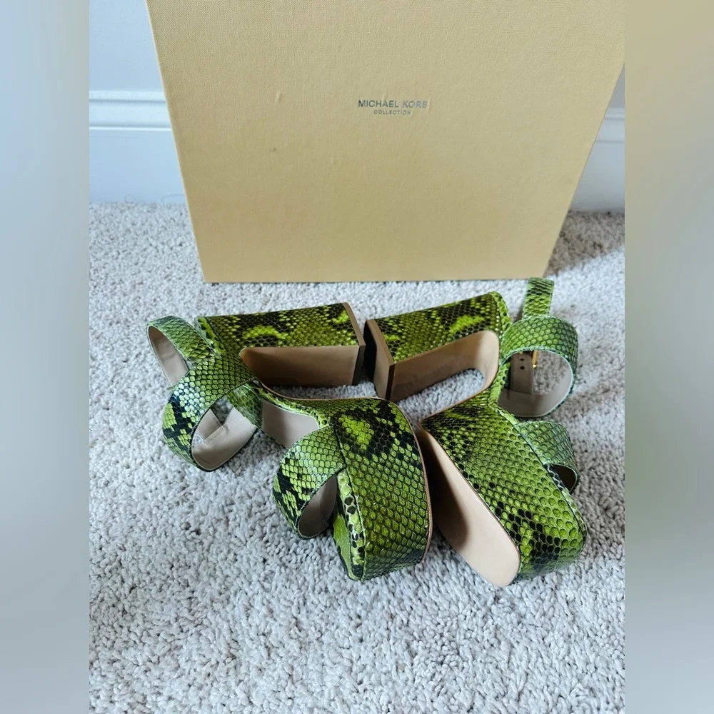 Michael Kors Collection Blair Genuine Python Snake Leather Size 41